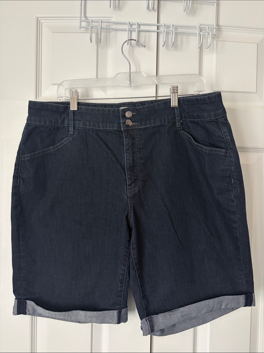 d. jeans Dark Blue Rolled Hem Women's Denim Shorts